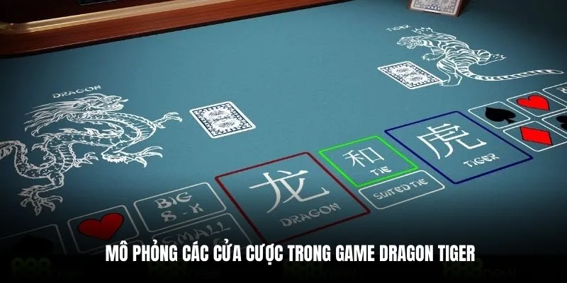 Mô phỏng các cửa cược trong game Dragon Tiger.